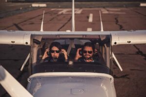 Couple in aircraft